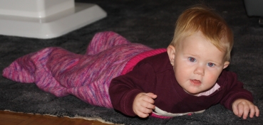 Babypuksack  gelb weiß meliert