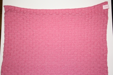 Babydecke rosa weiß meliert 