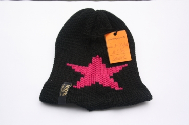 Beanie Schwarz Stern Pink