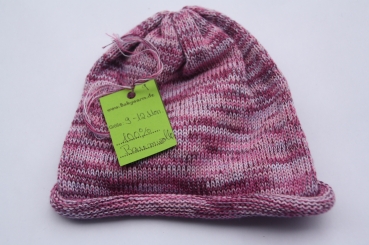Rollmütze lila rosa weiß meliert