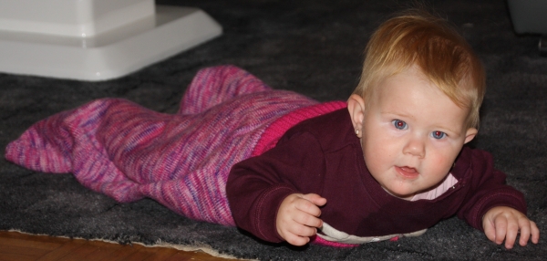 Babypuksack  gelb weiß meliert
