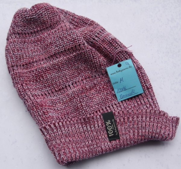 Beanie lila rosa weiß meliert