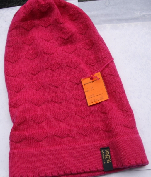 Beanie Pink Herzen long