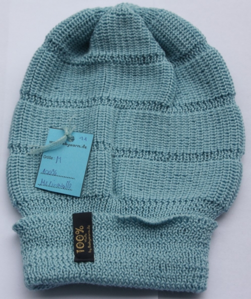 Beanie hellblau weiß meliert